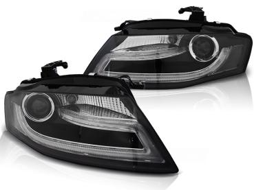 LED Tagfahrlicht Scheinwerfer für Audi A4 B8 08-11 schwarz